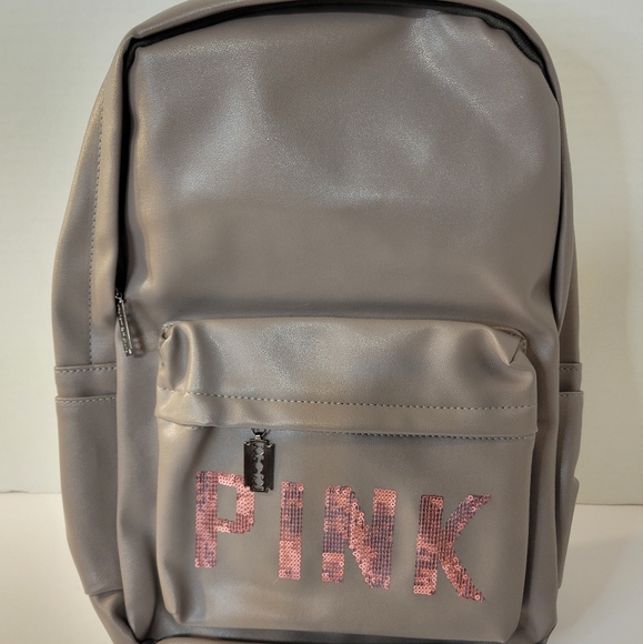Pink Gray Womens  Backpack.  NWOT 😍 B1 - Picture 1 of 16